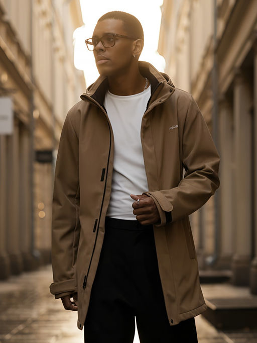 Парка спортивная мужская с капюшоном softshell бежевого цвета 9565B - Mtforce фото 41