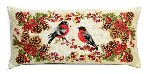 Снегири-гобеленовая наволочка 32х32 см - Гобеленглавснаб фото 3
