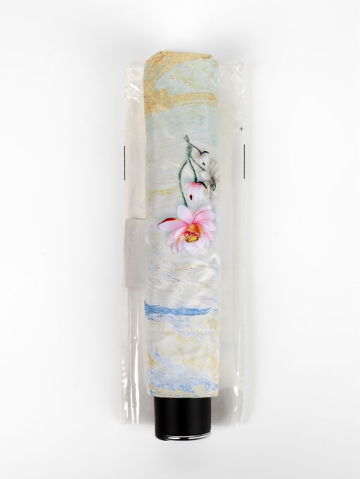 Зонт механический Лилии, эпонж, 4 сложения, 8 спиц, R=47/55 см, d=94 см, МИКС