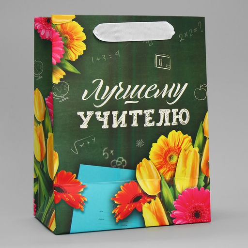 Пакет ламинированный вертикальный Лучшему Учителю, MS 18 23 10 см - Дарите счастье фото 4