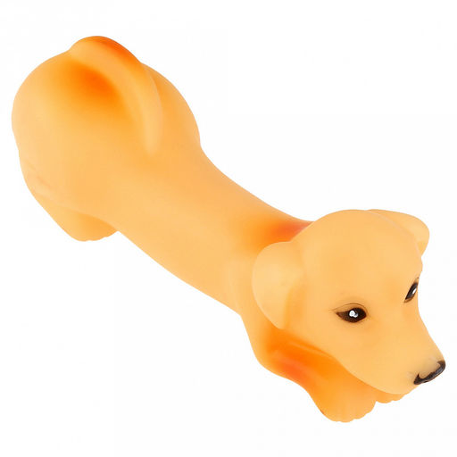 Игрушка для собаки Такса 17,5х4,5х5см, с пищалкой, ПВХ, цвета микс (коричневый, бежевый, белый/черный), Пэт тойс (Pet toys) (Китай)  фото 2