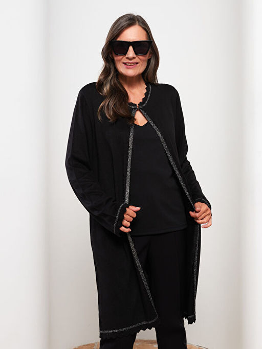 Bisiklet Yaka Sim Detayl? Uzun Kollu Kad?n H?rka