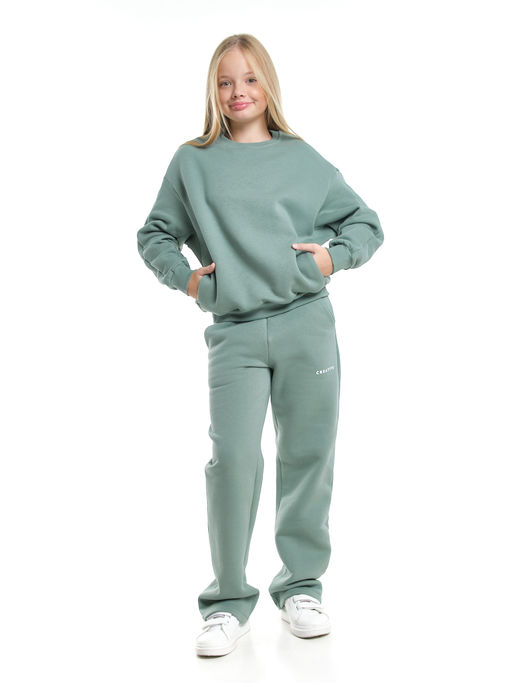 Спортивный костюм с начесом для девочки подростковый 22-1212 мятный - Mini maxi фото 4