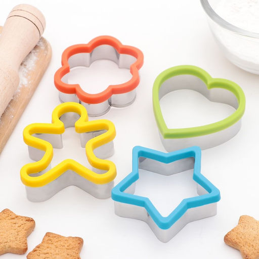 Набор форм для вырезания печенья Доляна Фигурки, 4 шт., 8?2.5 см, МИКС
