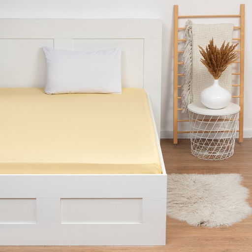 Простыня 2 спальная Этель, 200?220 см, жёлтая, бязь, хлопок 100%