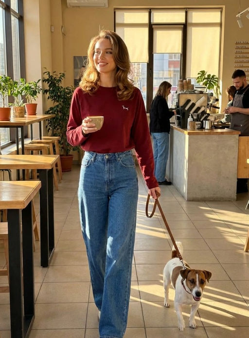 K13370 Лонгслив OVER SIZE с вышивкой БУРГУНДИ