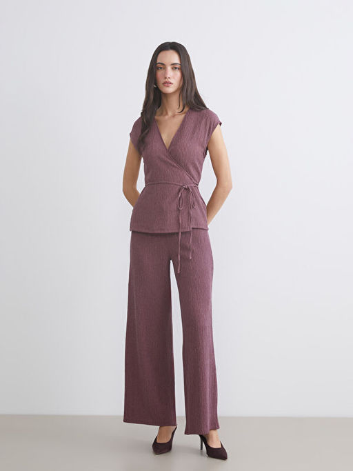 V Yaka Dokulu Kad?n Yelek