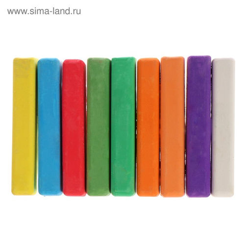 Цена за 6 шт. Мелки цветные «АЛГЕМ», в наборе 9 штук, квадратные