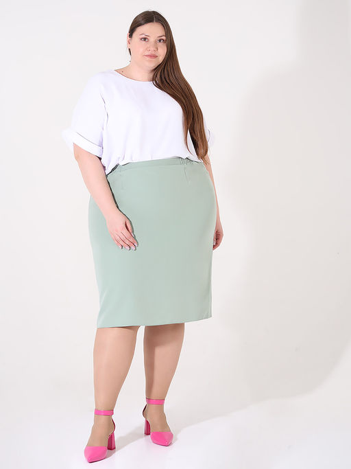 Юбка из хлопка и вискозы летняя больших размеров