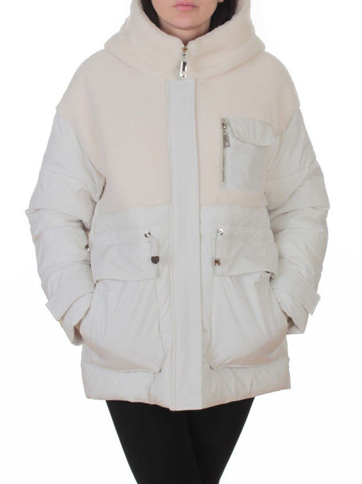 7716 MILK/WHITE Куртка зимняя женская (150 гр. синтепон)