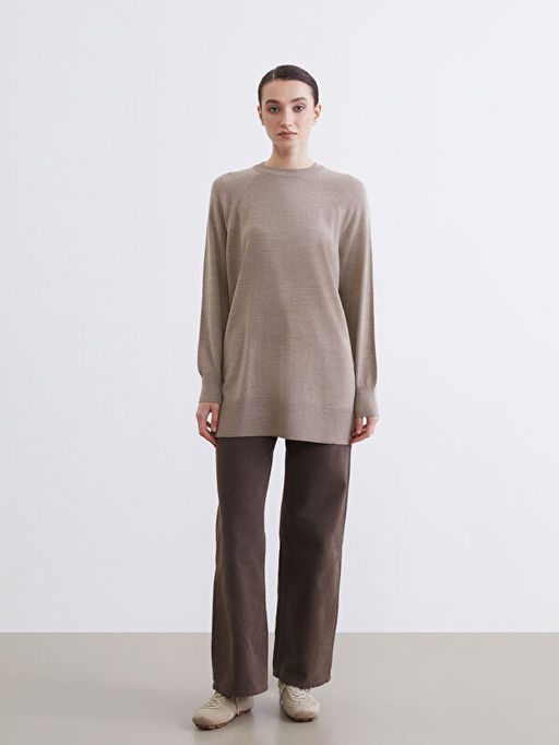 Bisiklet Yaka Kad?n Triko Tunik