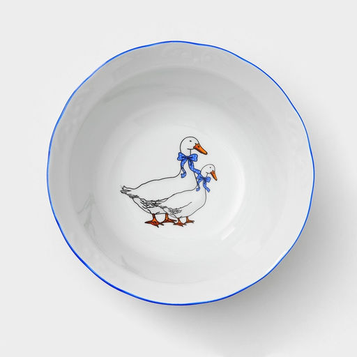 Сервиз столовый Добрушский завод «Гуси», 48 предметов, фарфор, белый