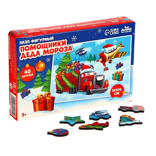 Пазл новогодний Помощники Деда Мороза - Лесная мастерская фото 3