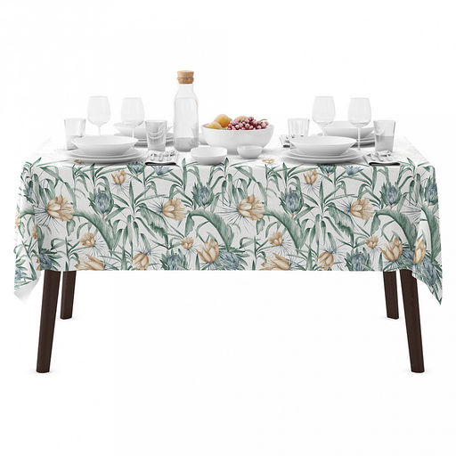 Скатерть 180х145см "Виши", длина стола до 140см, на 6 персон, рогожка, хлопок "Премиум" 186г/м2, упаковка классическая 28х41см, "Домашняя мода" (Россия)