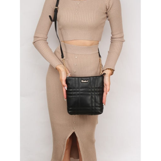 Сумка женская искусственная кожа DJ-7014-1-BLACK, 1отд, плечевой ремень, черный SALE 257791 - Adelia фото 5