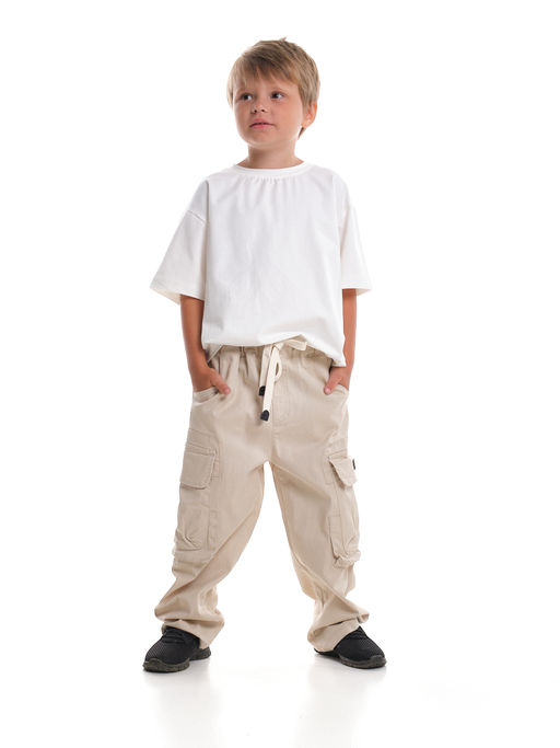 Брюки карго для мальчика 33-72073 бежевый - Mini maxi фото 6