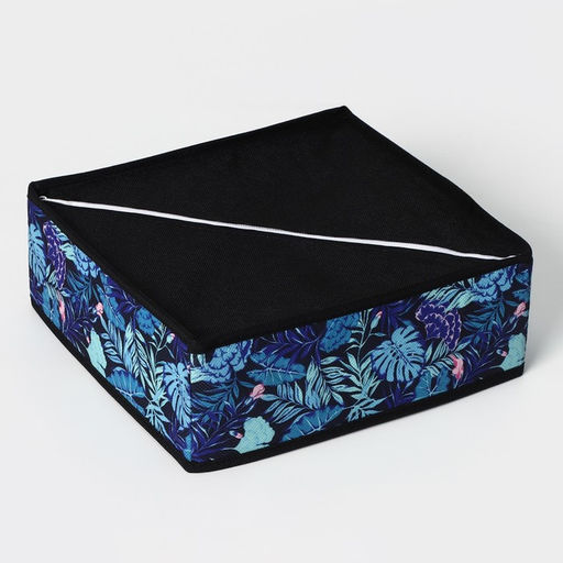 Органайзер для хранения белья Доляна Тропики, 16 ячеек, 272510 см, синий  фото 5