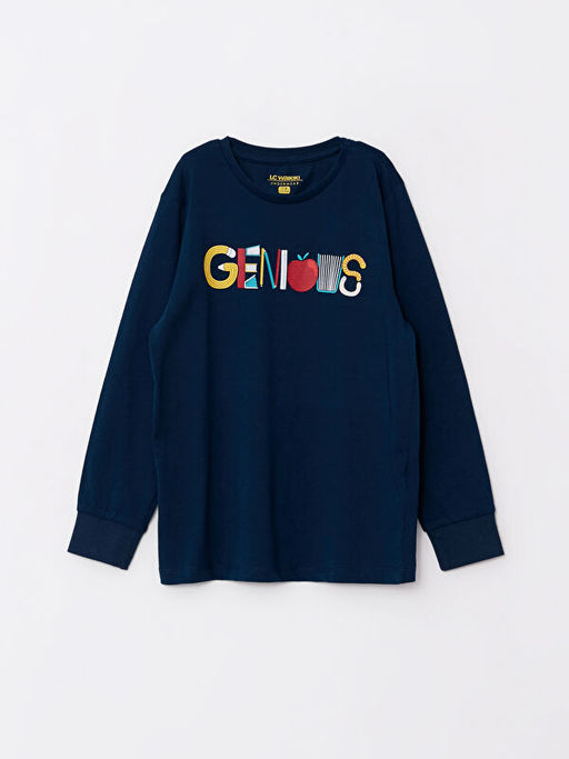 Bisiklet Yaka Bask?l? Uzun Kollu Erkek ?ocuk Pijama Tak?m? - Waikiki фото 2