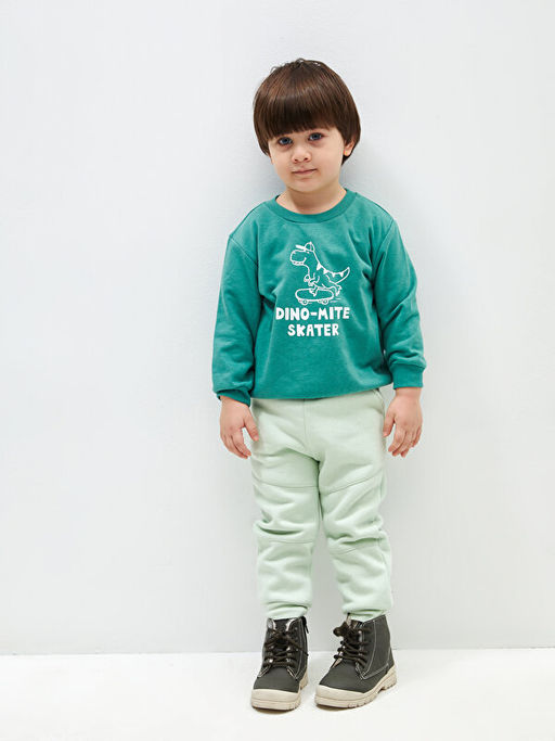 Bisiklet Yaka Uzun Kollu Bask?l? Erkek Bebek Sweatshirt - Waikiki фото 2