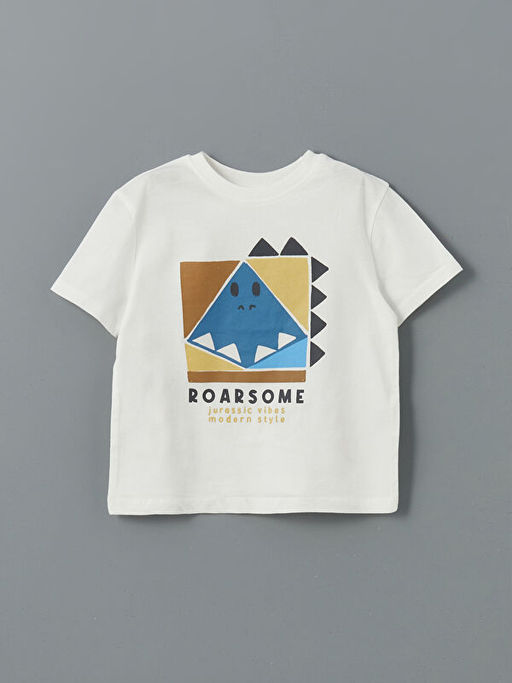 Bisiklet Yaka Bask?l? Erkek ?ocuk Ti??rt