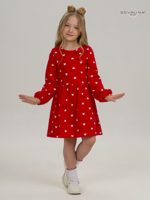 Платье Моана белые сердца на красном - Sovalina фото 10