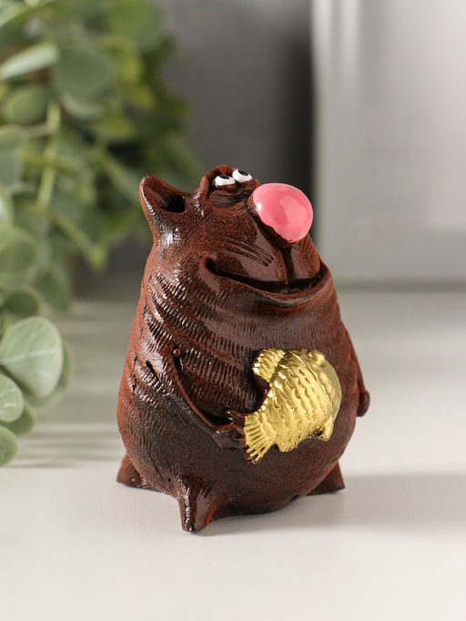 Фигурка «Кот с рыбой», 7×5.5×6 см, МИКС