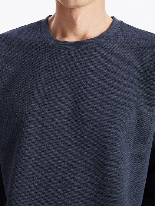 Bisiklet Yaka Uzun Kollu Erkek Sweatshirt