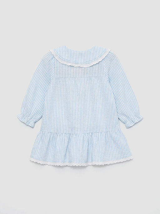 Bebe Yaka ?izgili K?z Bebek Elbise