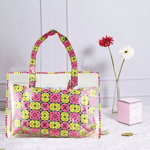 Сумка 2в1,прозрачная + с узорами 40х30х10 см. - Buro фото 2