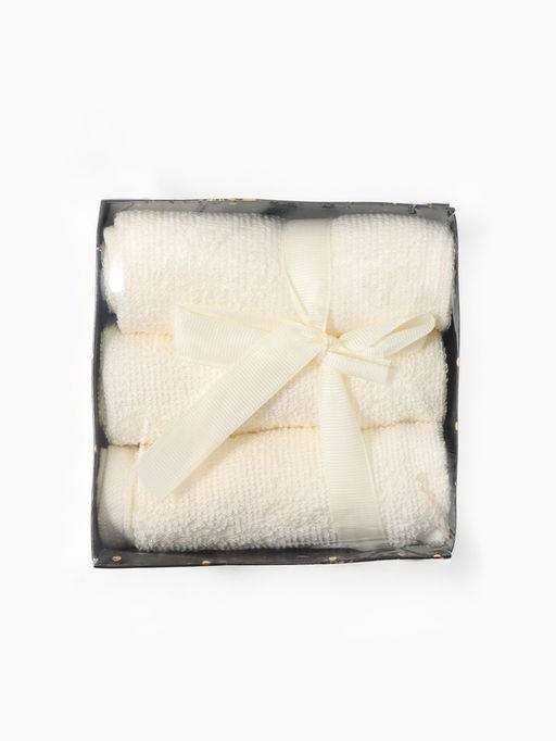 Набор махровых полотенец Merry Christmas, 3 шт., бежевые, 30×30 см, хлопок 340 г/м²