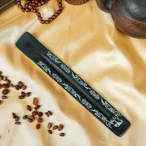 Цена за 3 шт. Подставка для благовония «Белая роспись», 0.5×3.5×26 см, дерево