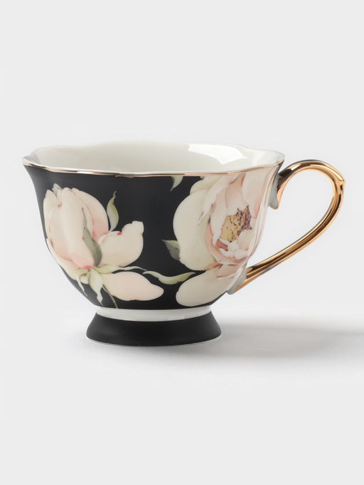 Чайная пара WY Pink Ohara, фарфор, 220 мл, чёрная