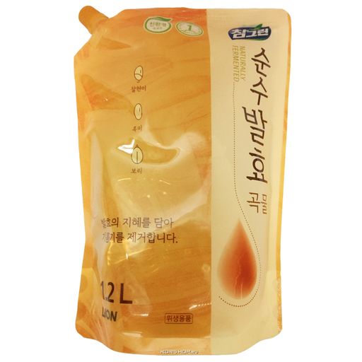 Средство для мытья посуды, фруктов и овощей "5 злаков" Chamgreen pure fermentation Lion, Корея, 1200 мл Акция