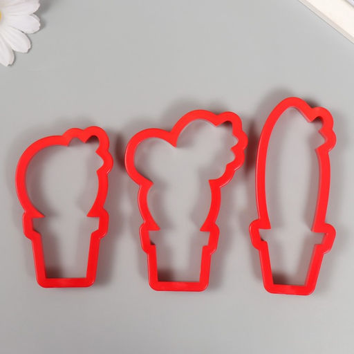 Каттеры для полимерной глины Кактусы набор 3 шт 8,8х5,4 см 10,7х4,7 см, 10х6,7 см - Simaland фото 2