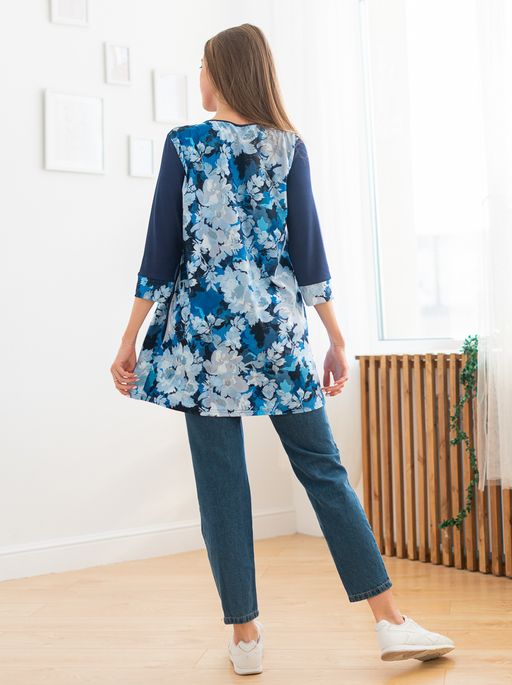 Туника женская из масла Клэр синие цветы - Амадэль фото 8