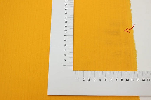 Муслин двухслойный с эффектом жатости цв.Оранжево-желтый, СОРТ2, ш.1.4м, хлопок-100%, 110гр/м.кв - Купава фото 4