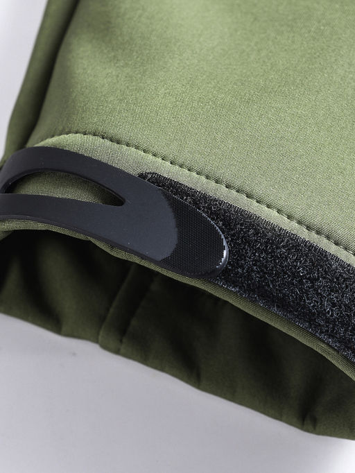 Ветровка спортивная мужская с капюшоном softshell цвета хаки 9563Kh