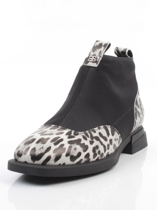 01-B44B-81H WHITE/LEOPARD Ботинки демисезонные женские (натуральная кожа, текстиль, байка) - Фабричный китай фото 5
