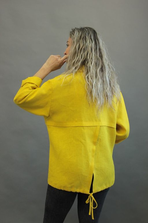 100% ЛЁН Жакет СВОБОДНОГО КРОЯ - Елецкие узоры фото 3