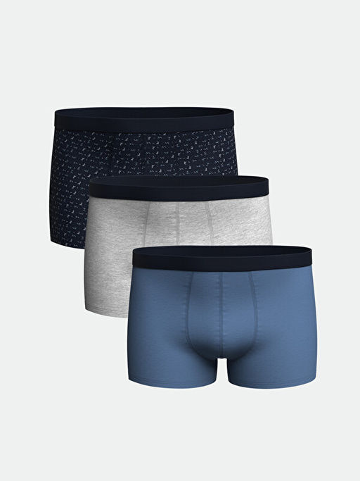 Standart Kal?p Pamuklu Esnek Erkek Boxer 3l?