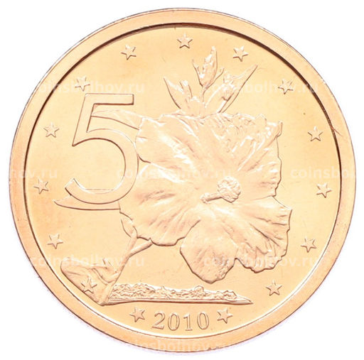 Монета 5 центов 2010 года Острова Кука