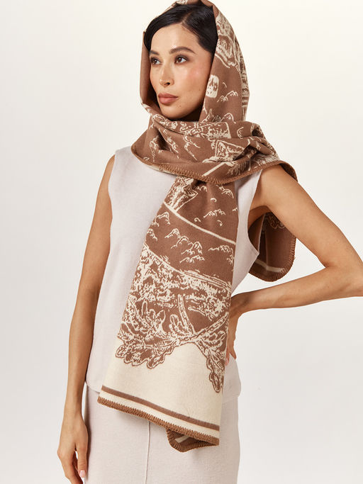 в составе ШЕРСТЬ  и КАШЕМИР Большой, мягкий, теплый  двусторонний палантин - Tantino фото 7