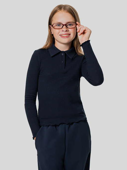Поло для девочек синее - Mark formelle фото 8