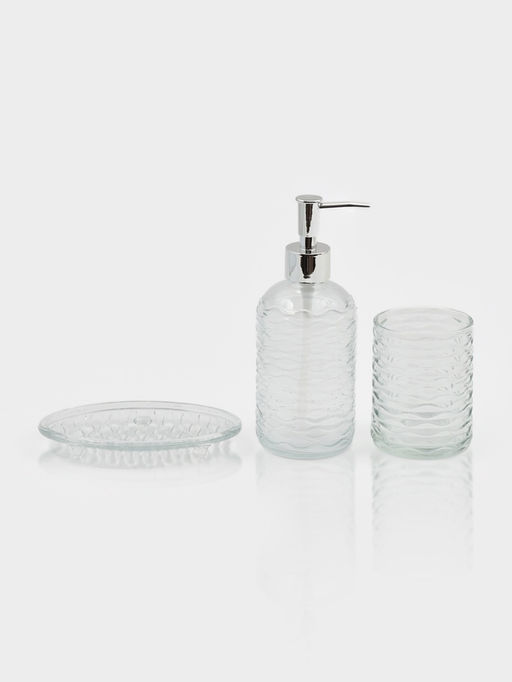 Набор для ванной «Перелив», 3 предмета, дозатор для мыла, стакан, мыльница