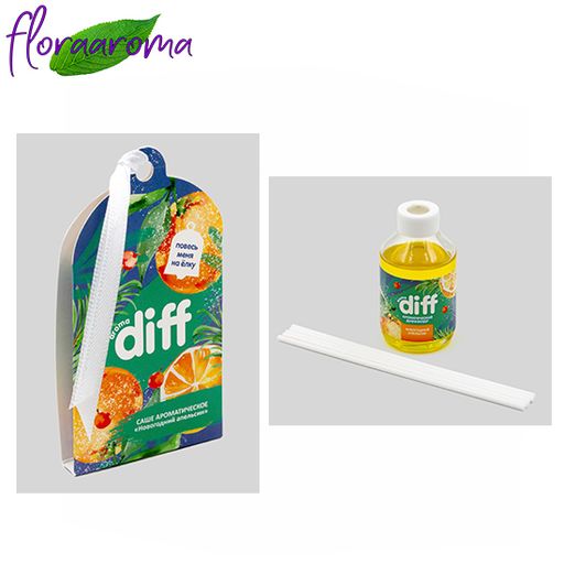 Набор ароматический Новогодний апельсин диффузор 50 мл+саше - Diff фото 2