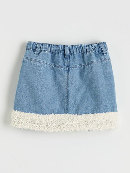 Pel?? Detayl? K?z ?ocuk Jean Etek