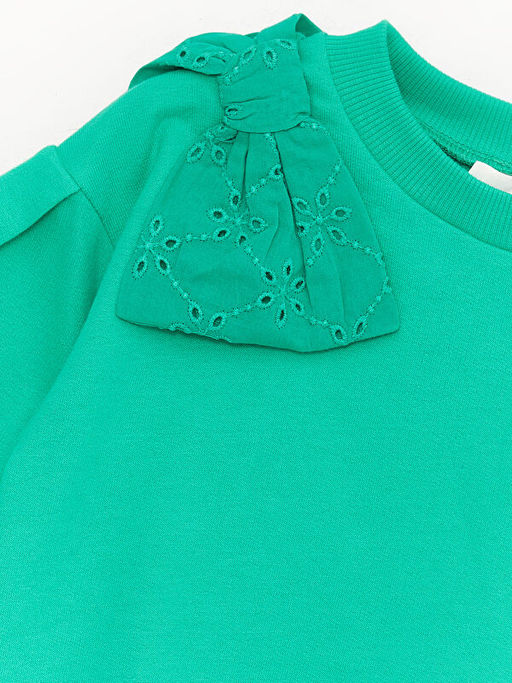 Bisiklet Yaka Fiyonk Detayl? Uzun Kollu K?z Bebek Sweatshirt - Waikiki фото 2