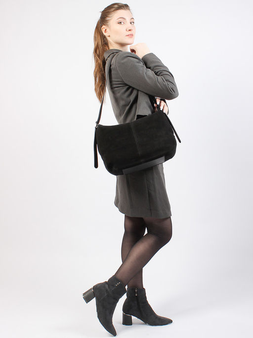 LACCOMA сумка 18512-F-черный натуральная замша полиэстер