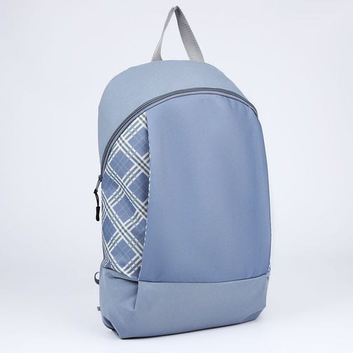 Рюкзак текстильный Клетка, 46х30х10 см, вертик карман, цвет серый - Nazamok фото 3