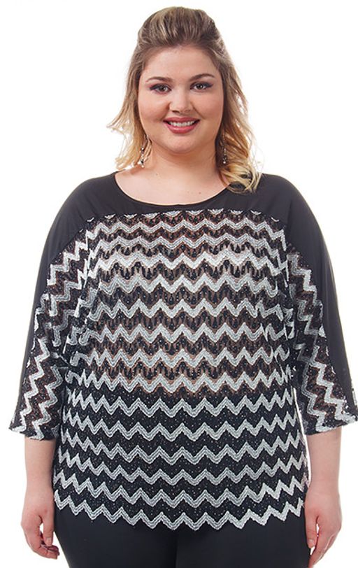 1117 Великолепная блуза свободного покроя из трикотажного гипюра  елочка - Ckc collections фото 2